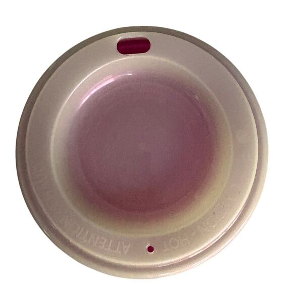 Starbucks Magenta Travel Mug w/ Green Logo & Iridescent Lid EUC - Picture 4 of 9